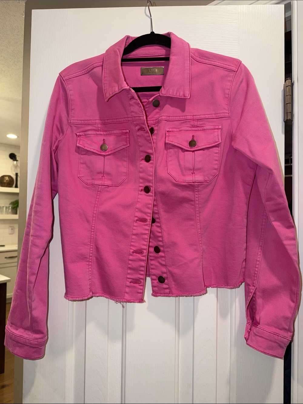 Kut from the Kloth Hot Pink Denim Jacket Like New Size L